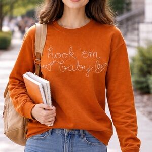 Hook 'Em Baby Burnt Orange Sweatshirt